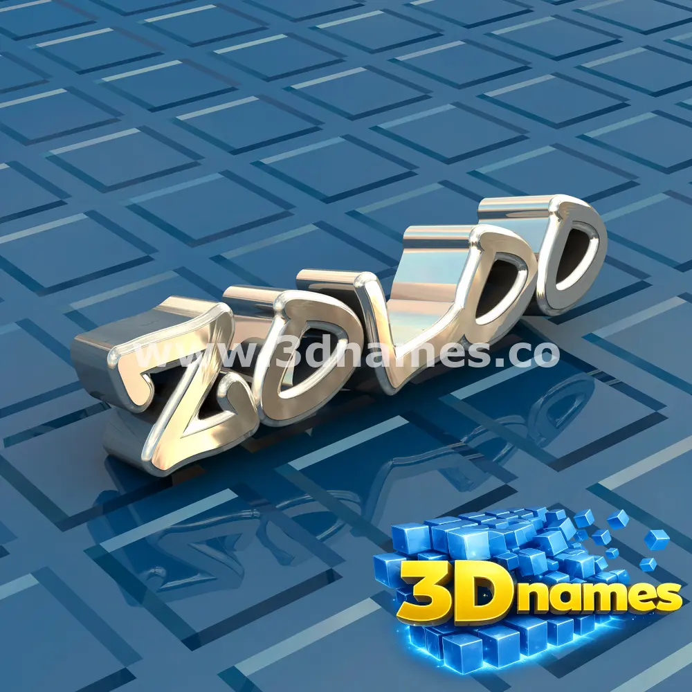 zoloo in Blue Bling style - 3D name wallpaper