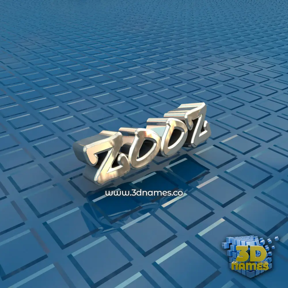 zooz in Blue Bling style - 3D name wallpaper
