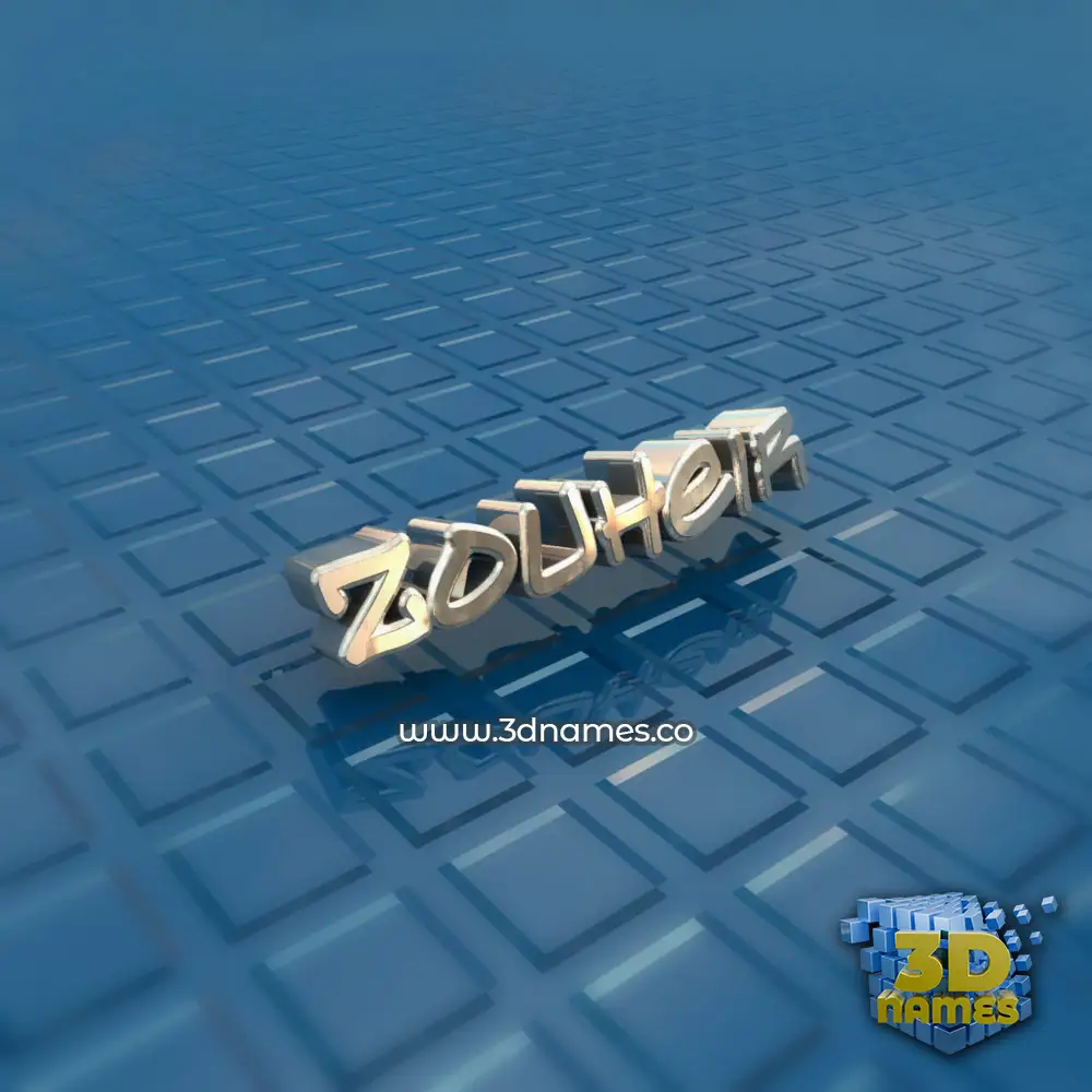 zouheir in Blue Bling style - 3D name wallpaper