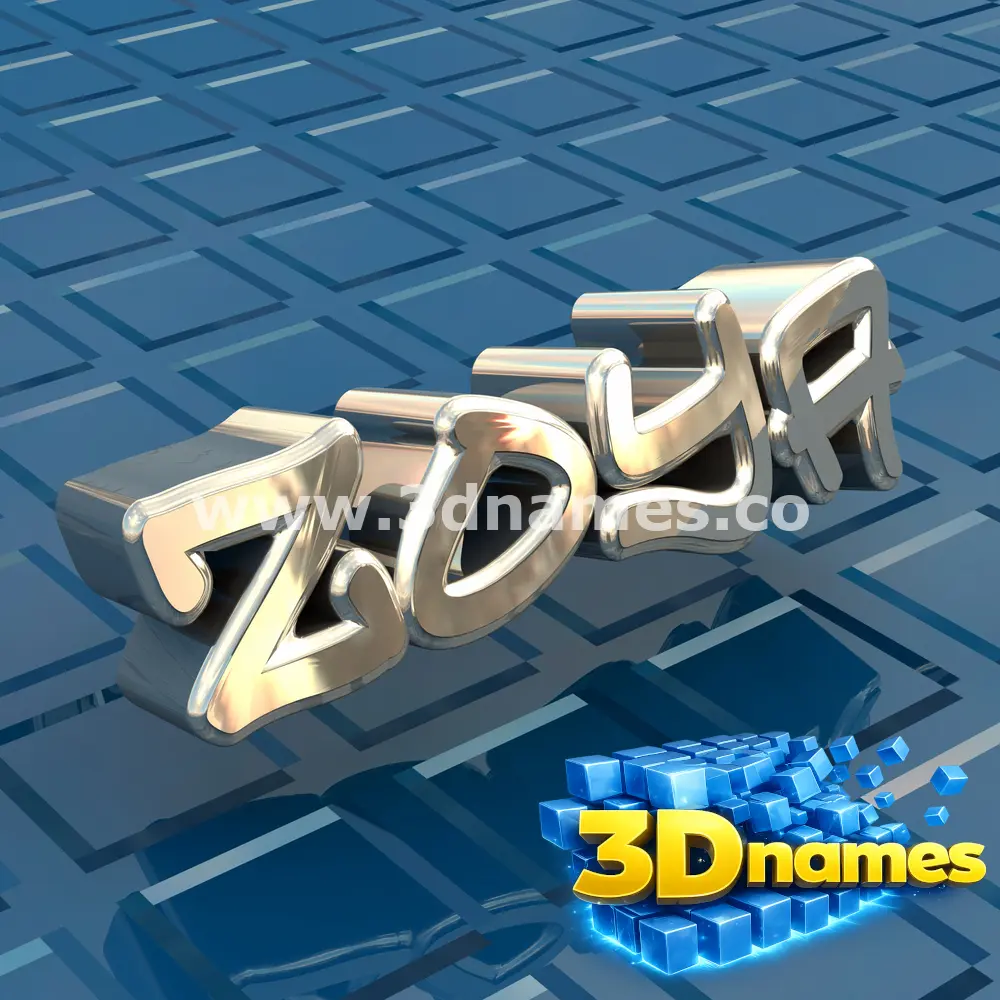 zoya in Blue Bling style - 3D name wallpaper