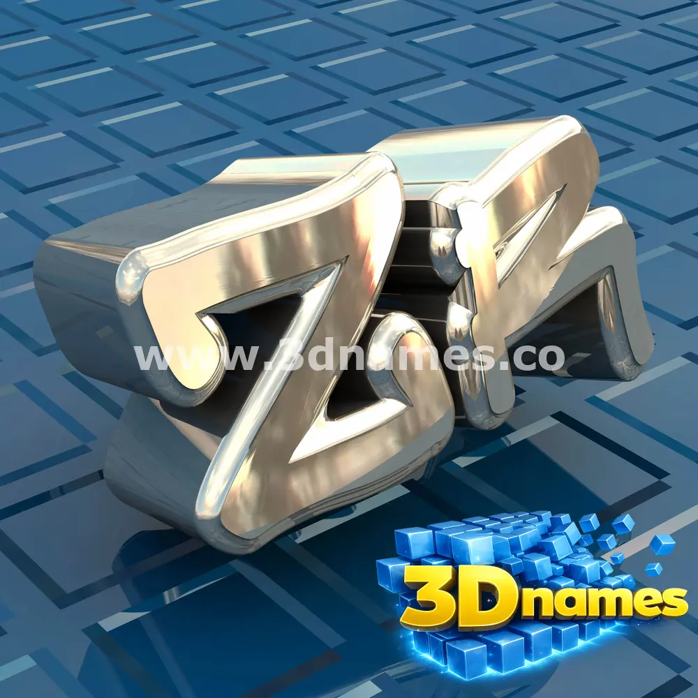 zr in Blue Bling style - 3D name wallpaper