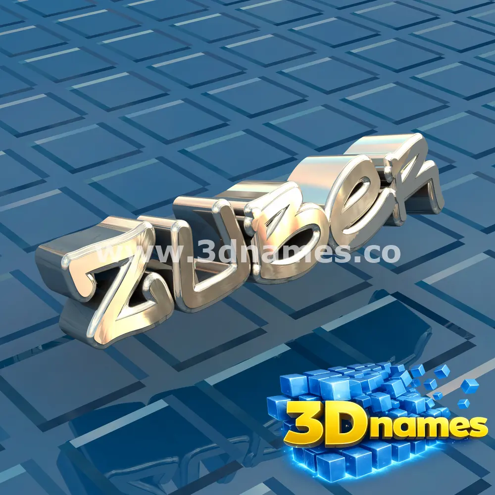 zuber in Blue Bling style - 3D name wallpaper
