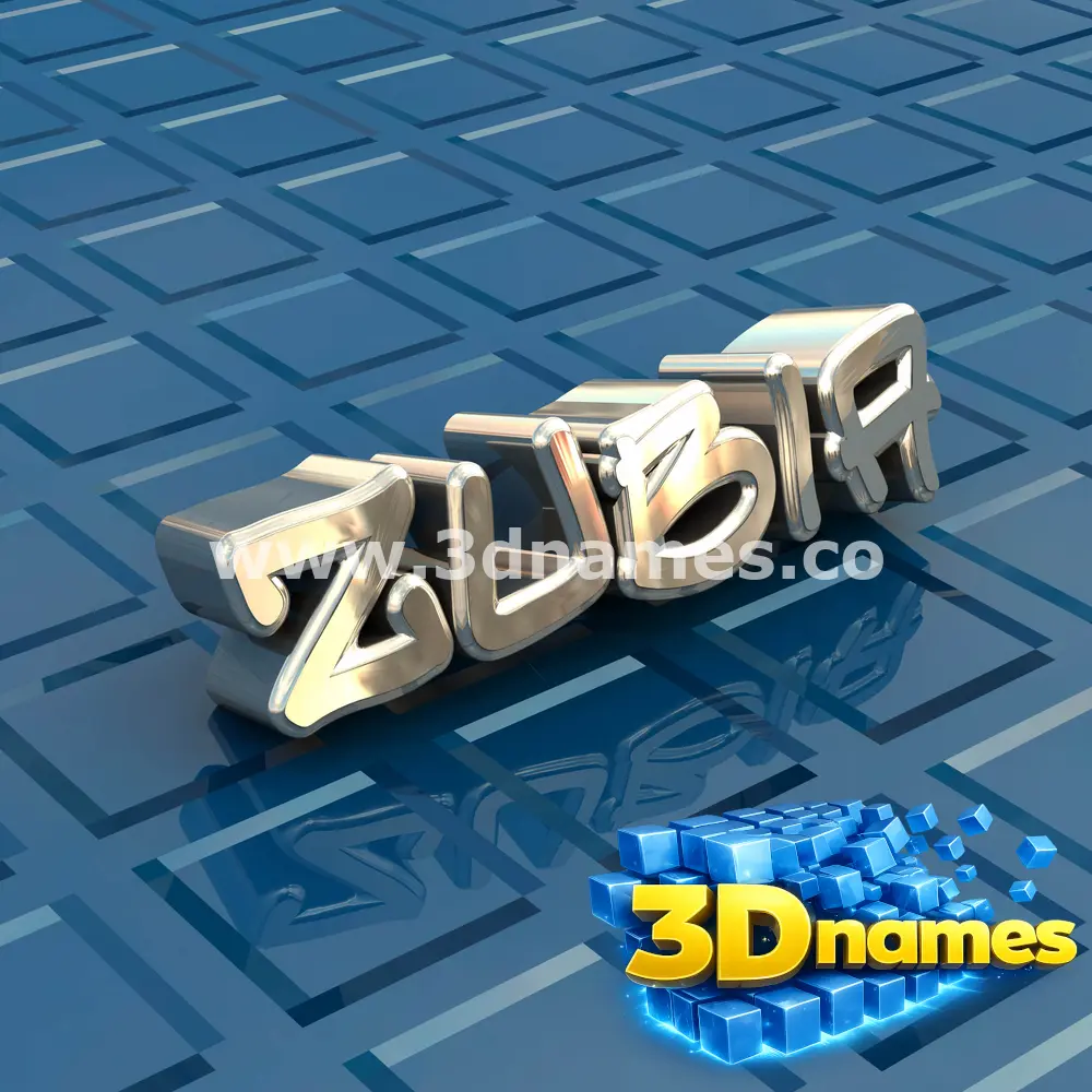 zubia in Blue Bling style - 3D name wallpaper