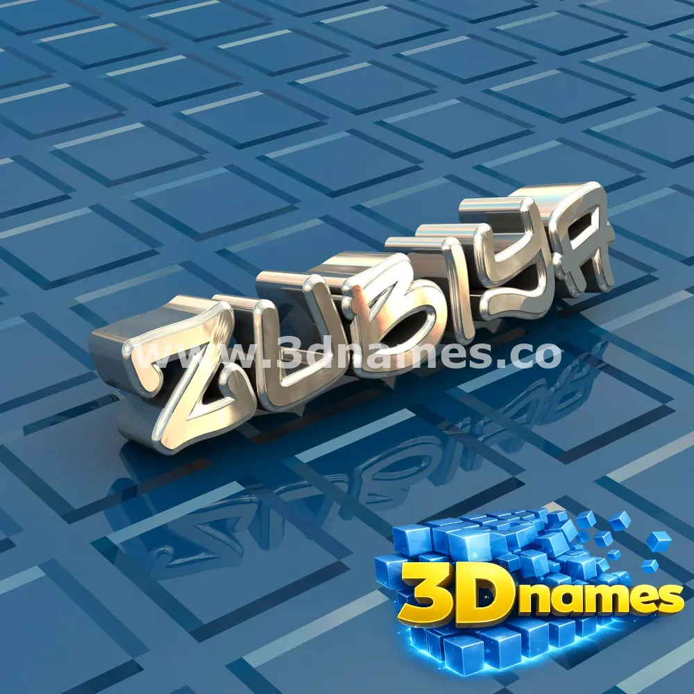 zubiya in Blue Bling style - 3D name wallpaper