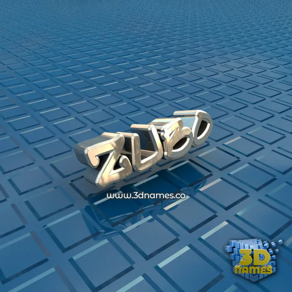 zubo in Blue Bling style - 3D name wallpaper