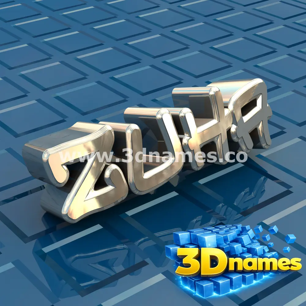 zuha in Blue Bling style - 3D name wallpaper