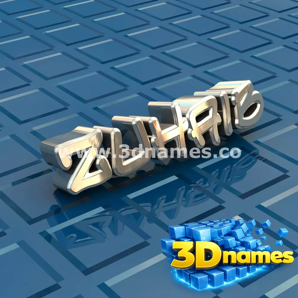 zuhaib in Blue Bling style - 3D name wallpaper