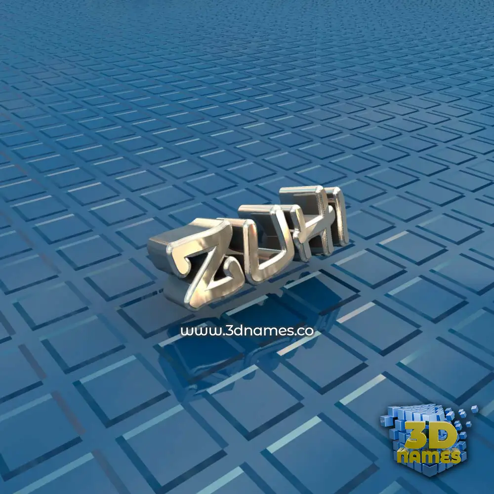 zuhi in Blue Bling style - 3D name wallpaper
