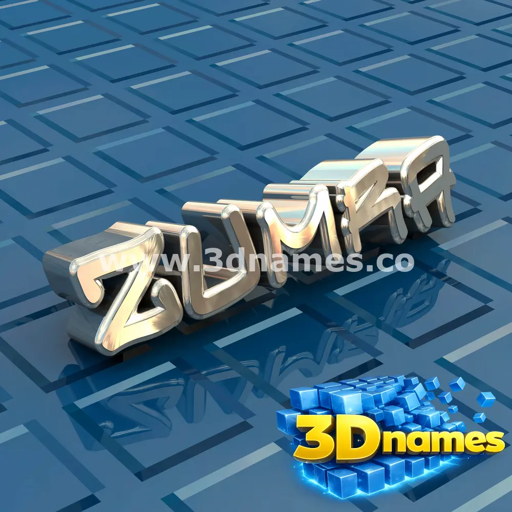 zumra in Blue Bling style - 3D name wallpaper
