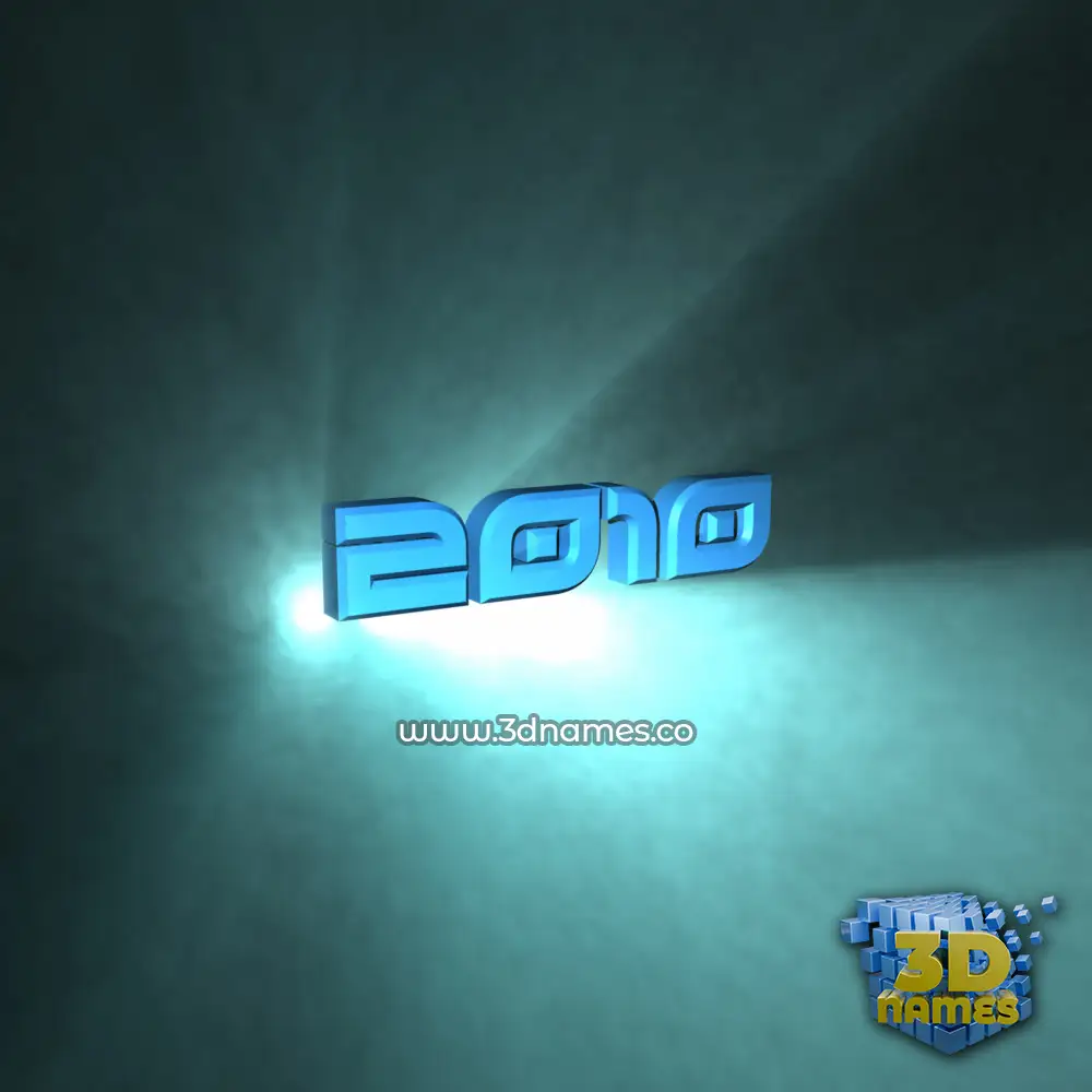 2010 in Light Shine style - 3D name wallpaper