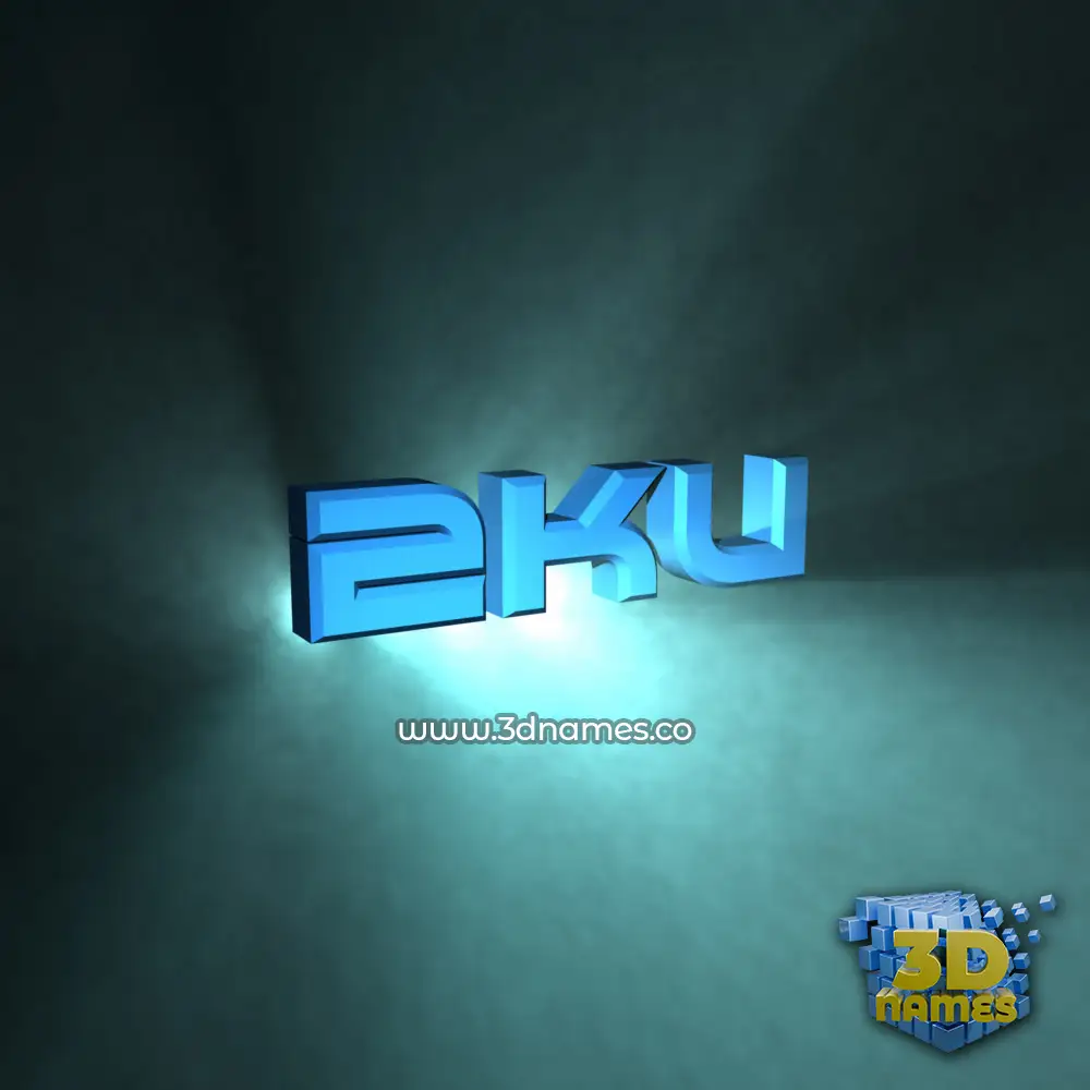 2ku in Light Shine style - 3D name wallpaper