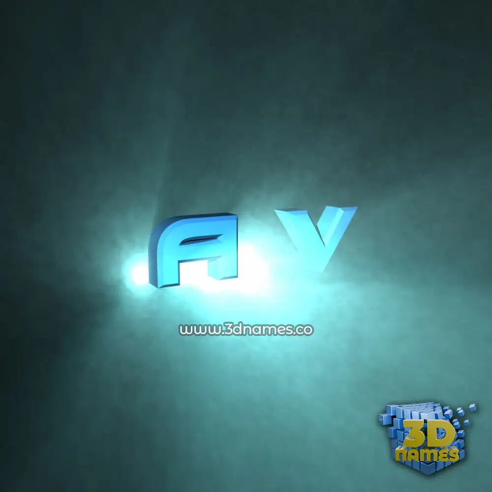 a v in Light Shine style - 3D name wallpaper