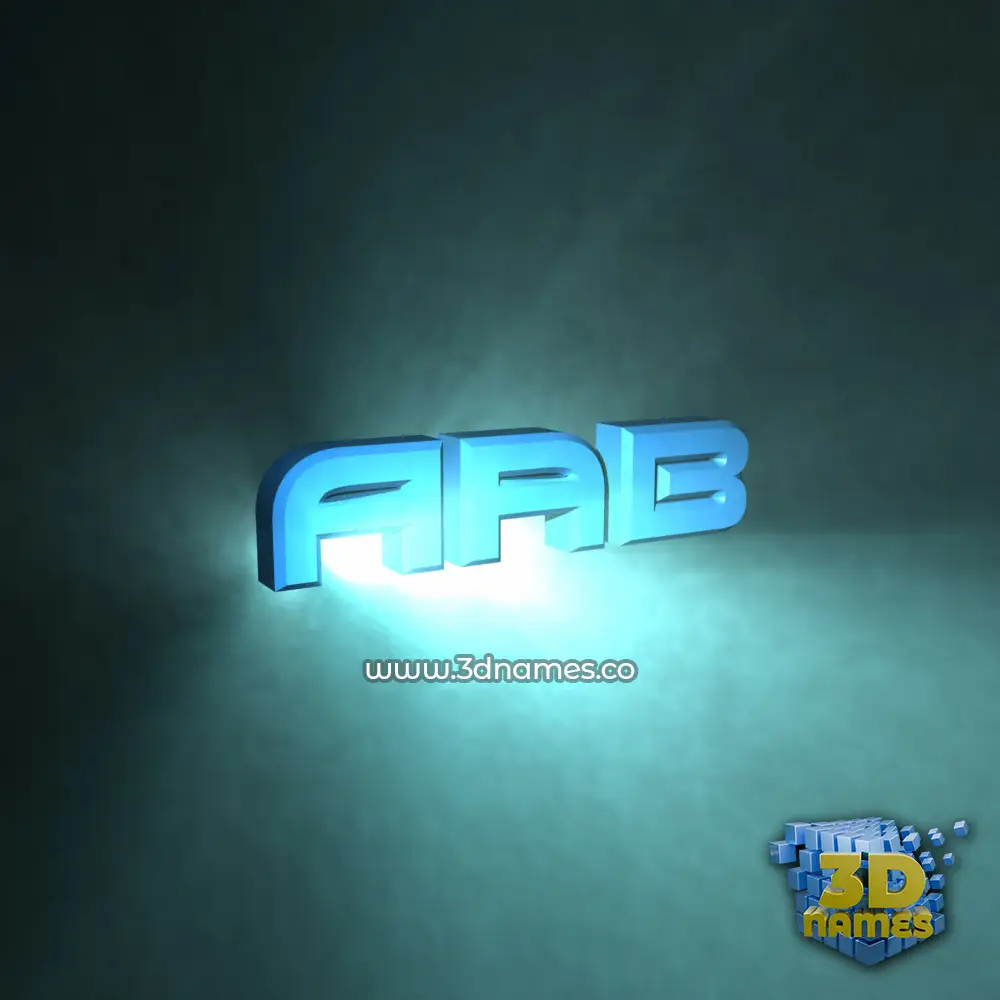 aab in Light Shine style - 3D name wallpaper