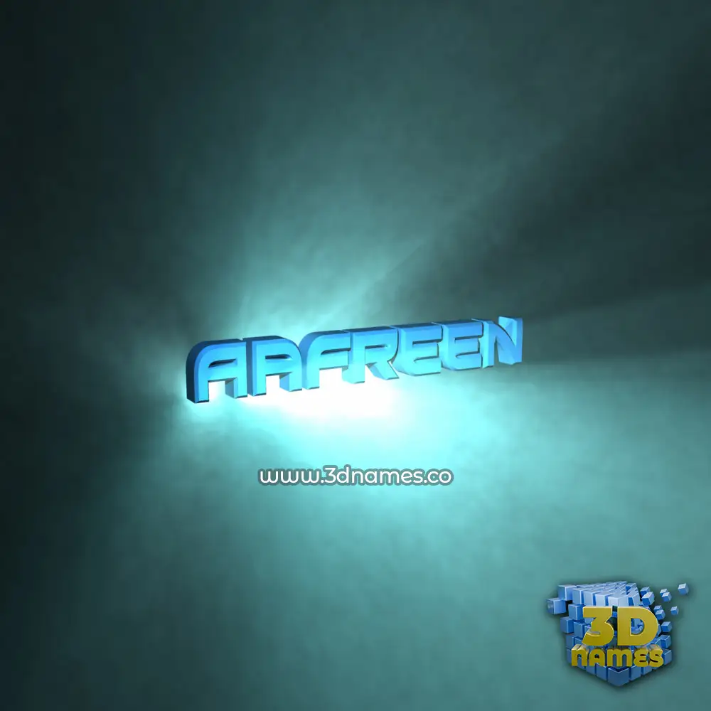 aafreen in Light Shine style - 3D name wallpaper