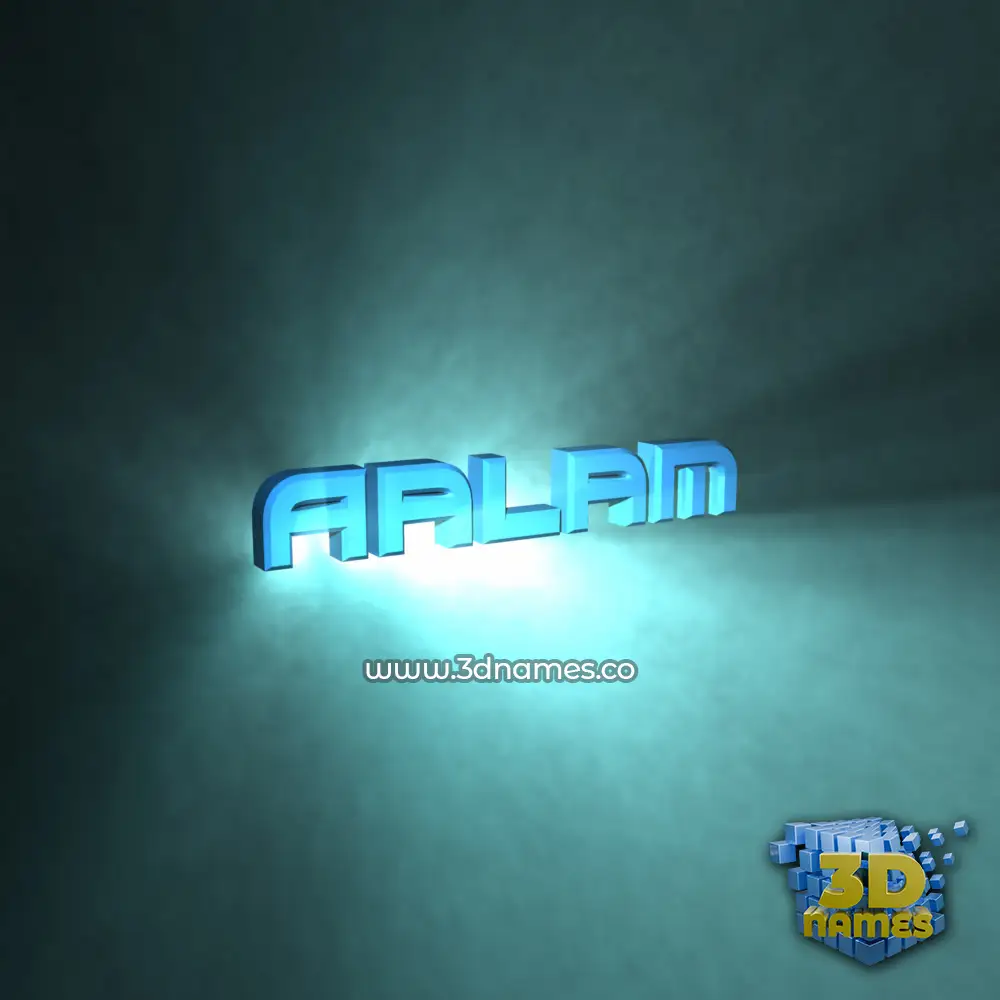 aalam in Light Shine style - 3D name wallpaper