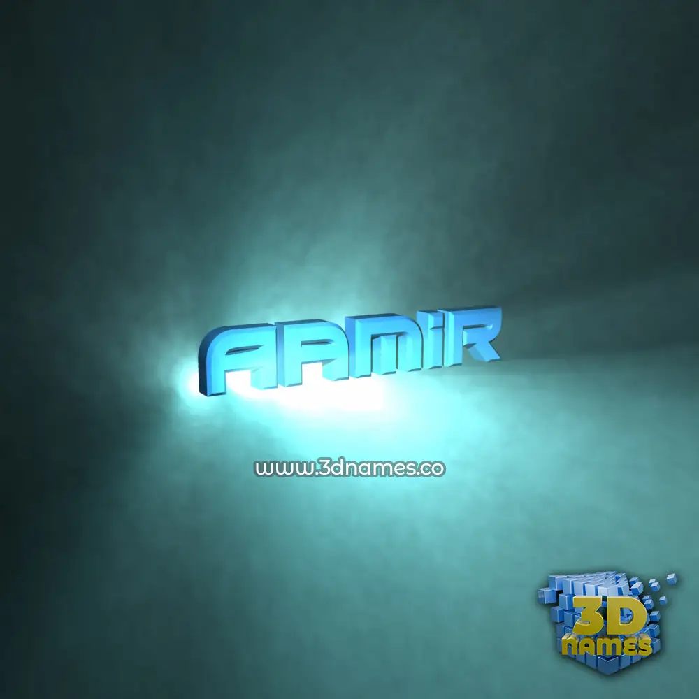 aamir in Light Shine style - 3D name wallpaper