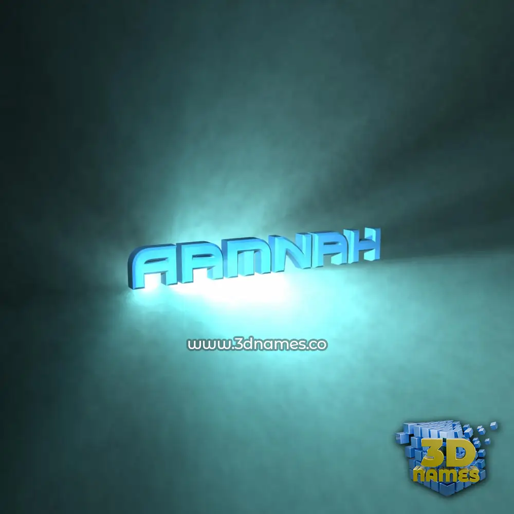 aamnah in Light Shine style - 3D name wallpaper