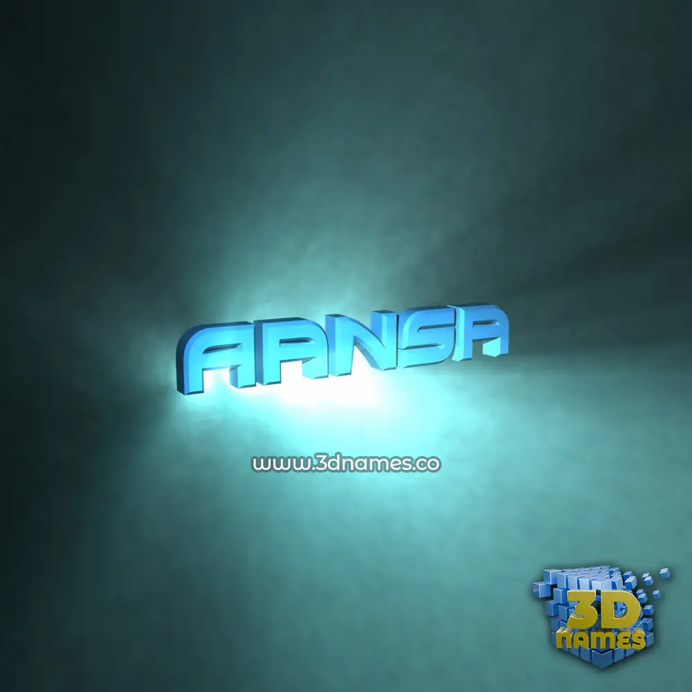 aansa in Light Shine style - 3D name wallpaper