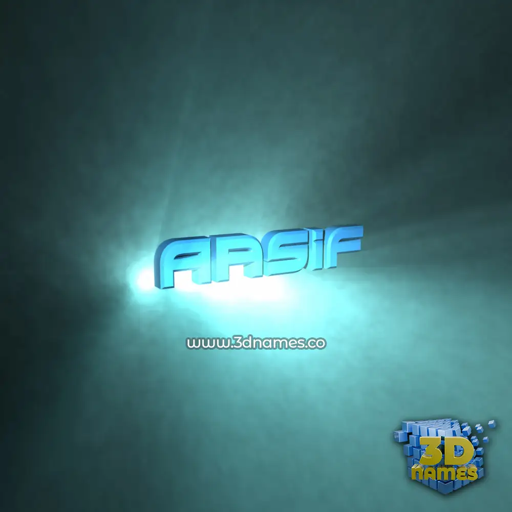 aasif in Light Shine style - 3D name wallpaper
