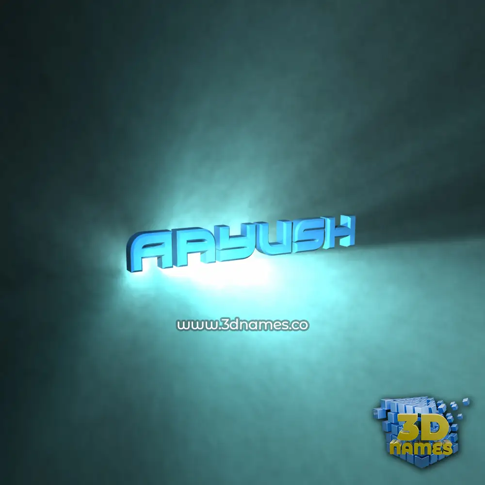 aayush in Light Shine style - 3D name wallpaper