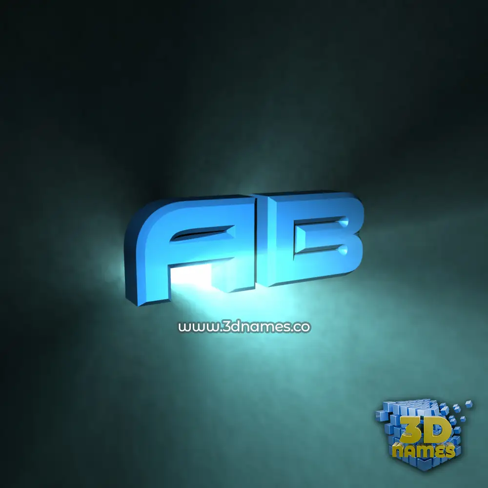 ab in Light Shine style - 3D name wallpaper