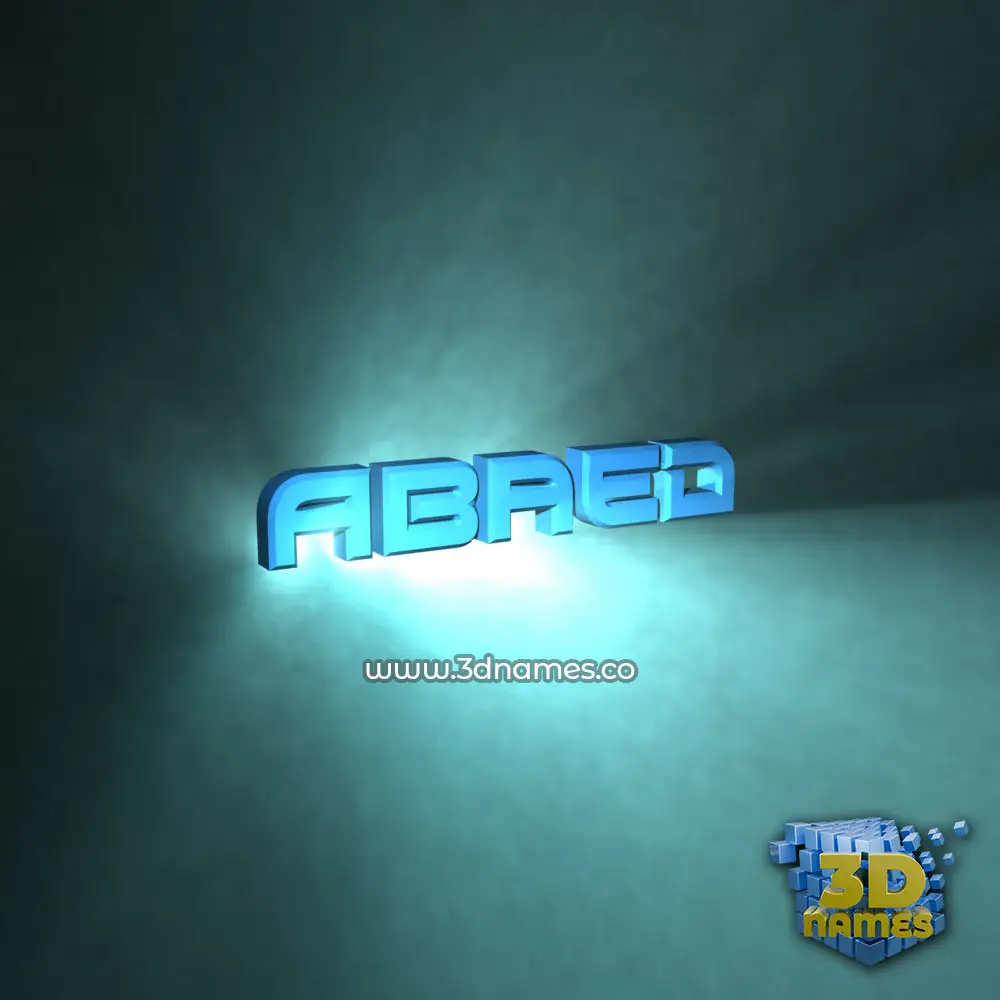 abaed in Light Shine style - 3D name wallpaper