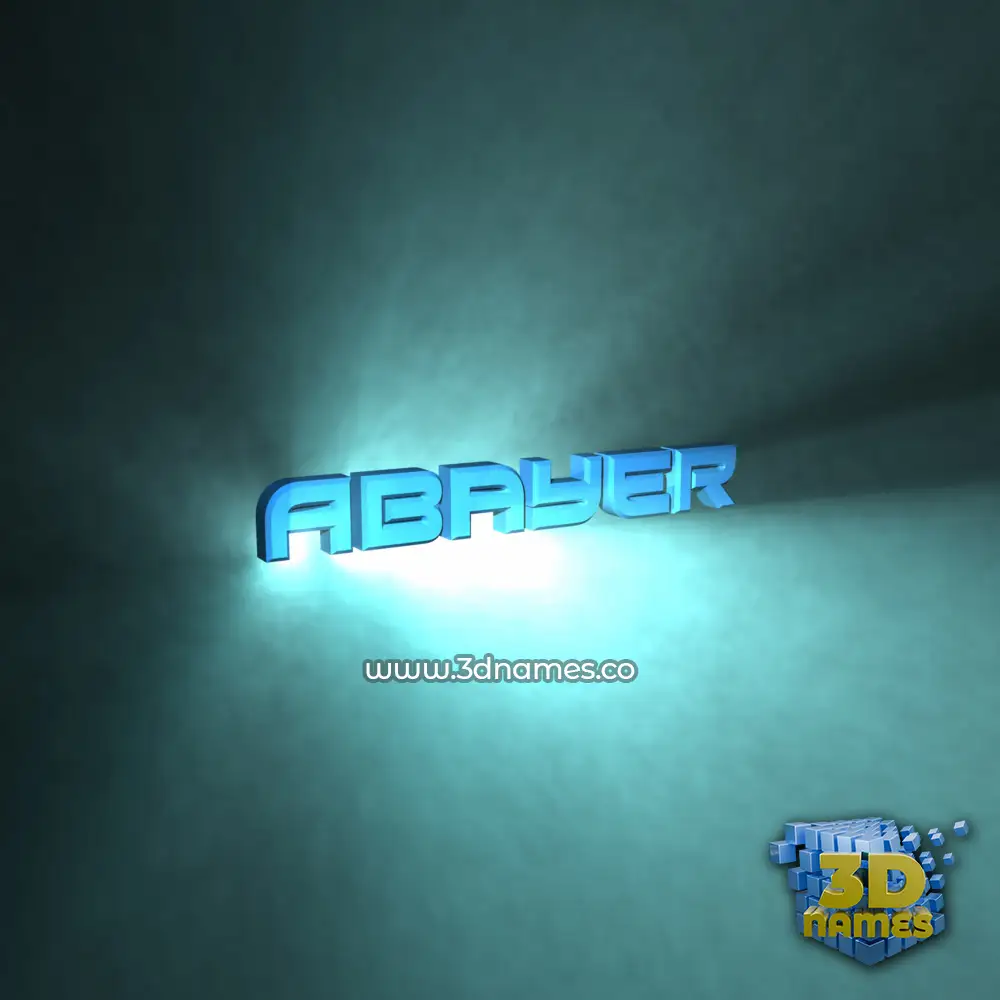 abayer in Light Shine style - 3D name wallpaper