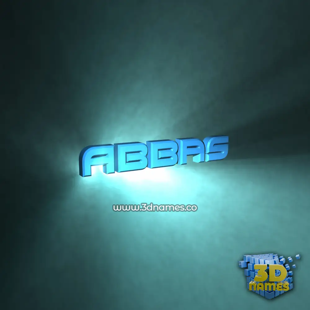 abbas in Light Shine style - 3D name wallpaper