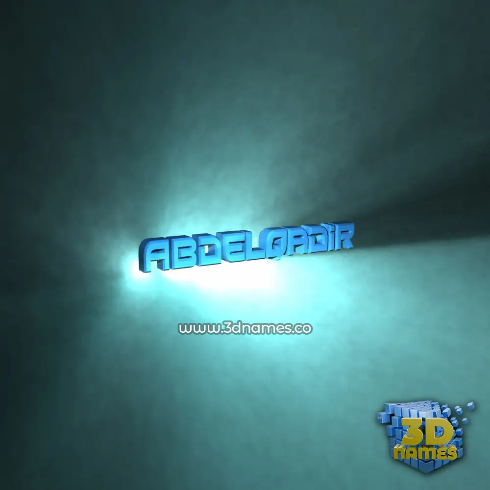 abdelqadir in Light Shine style - 3D name wallpaper
