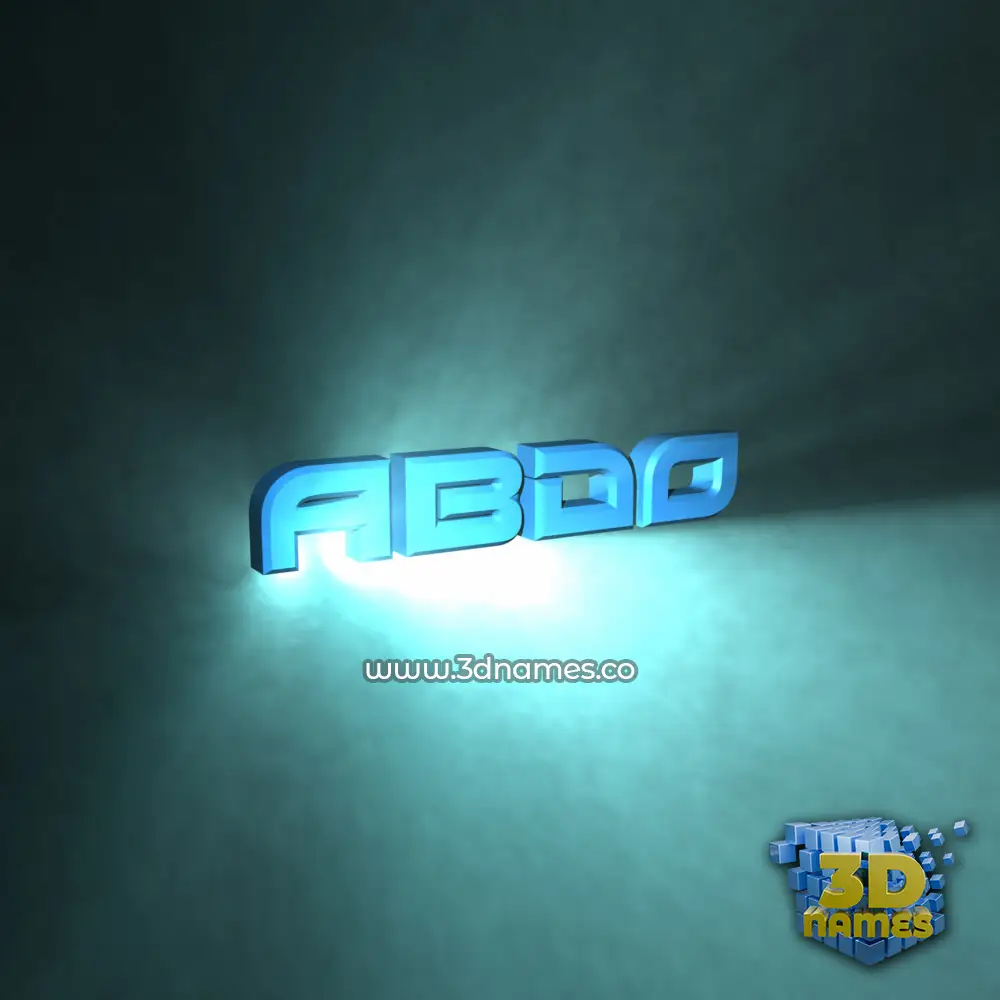 abdo in Light Shine style - 3D name wallpaper