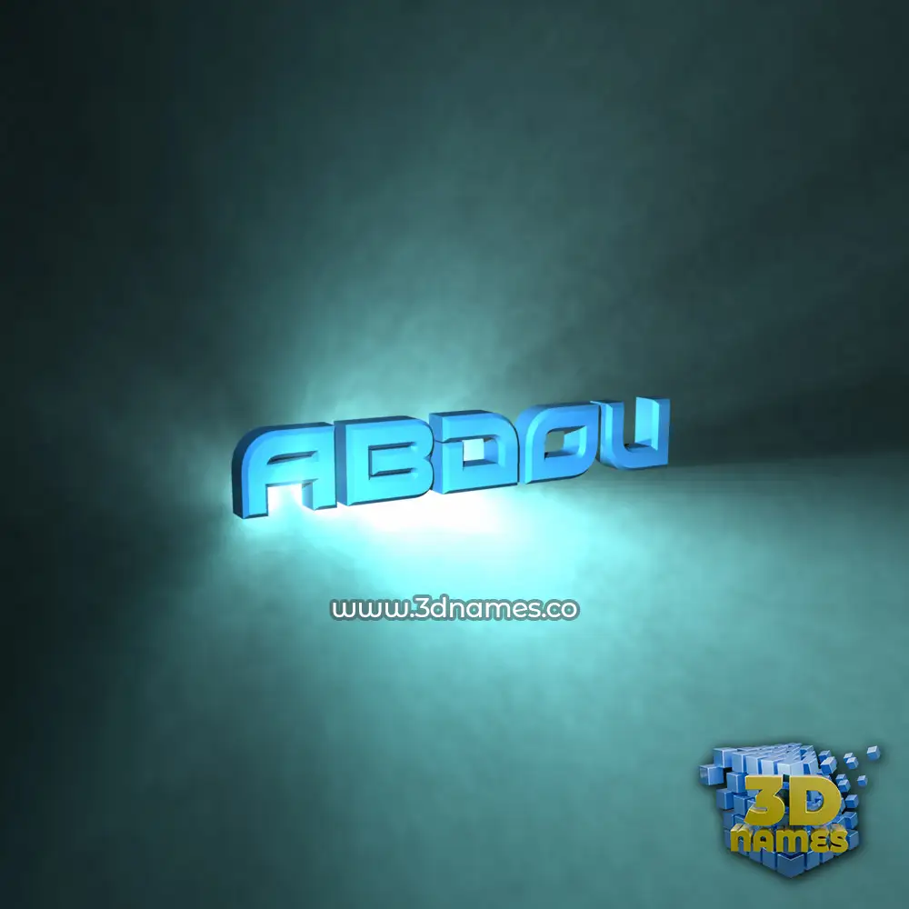 abdou in Light Shine style - 3D name wallpaper