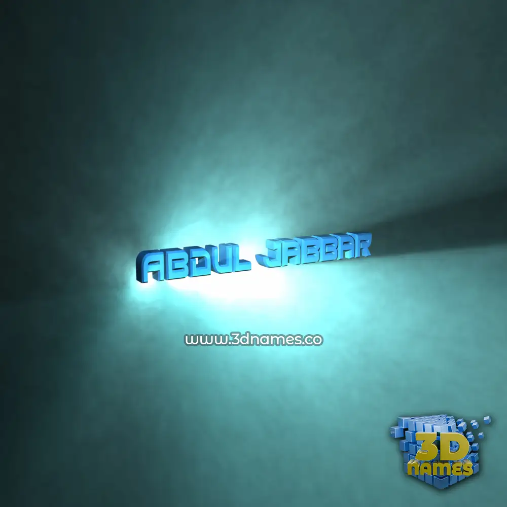 abdul jabbar in Light Shine style - 3D name wallpaper