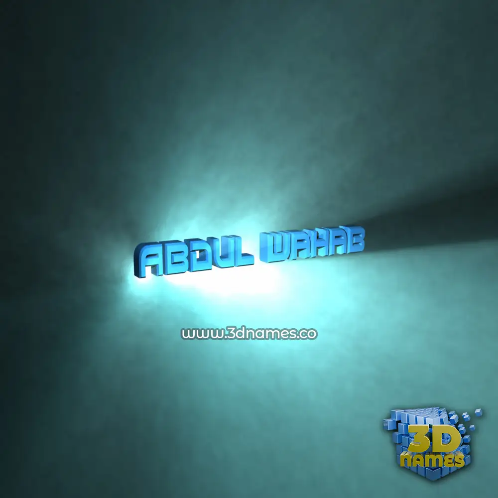 abdul wahab in Light Shine style - 3D name wallpaper