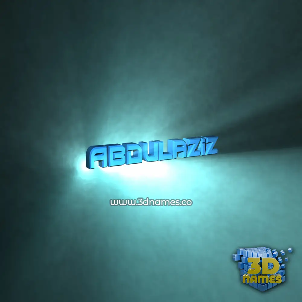 abdulaziz in Light Shine style - 3D name wallpaper