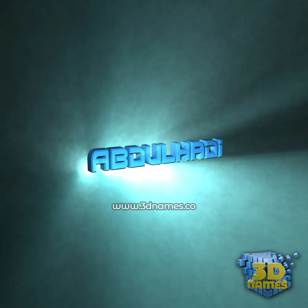 abdulhadi in Light Shine style - 3D name wallpaper