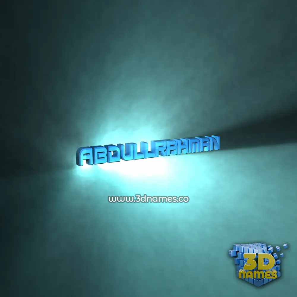 abdullrahman in Light Shine style - 3D name wallpaper