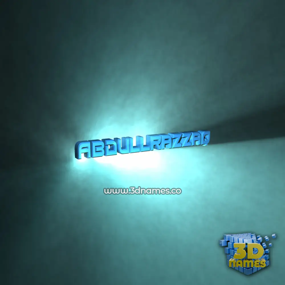 abdullrazzaq in Light Shine style - 3D name wallpaper