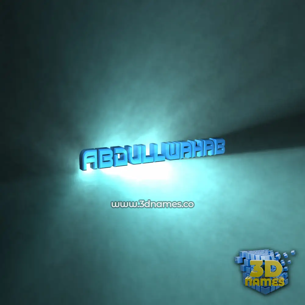abdullwahab in Light Shine style - 3D name wallpaper