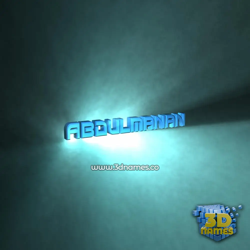 abdulmanan in Light Shine style - 3D name wallpaper