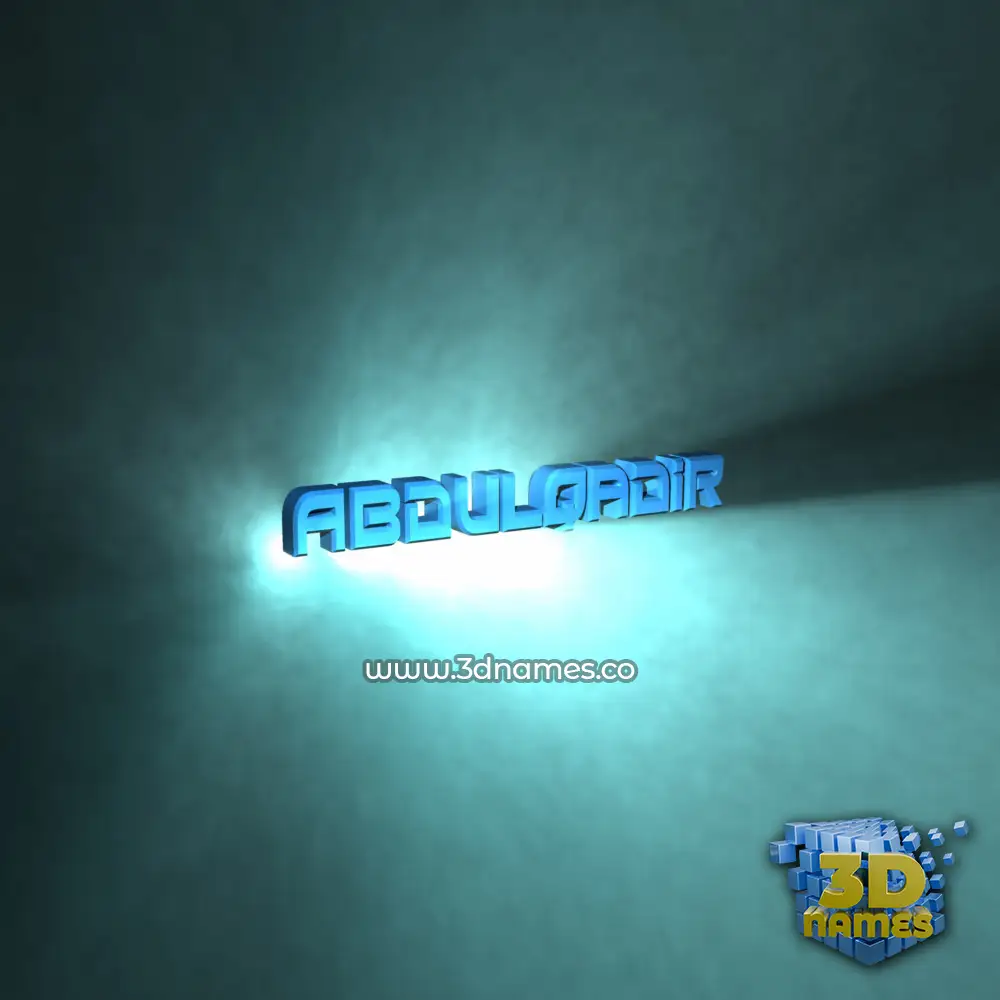 abdulqadir in Light Shine style - 3D name wallpaper