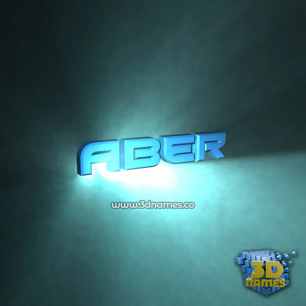 aber in Light Shine style - 3D name wallpaper