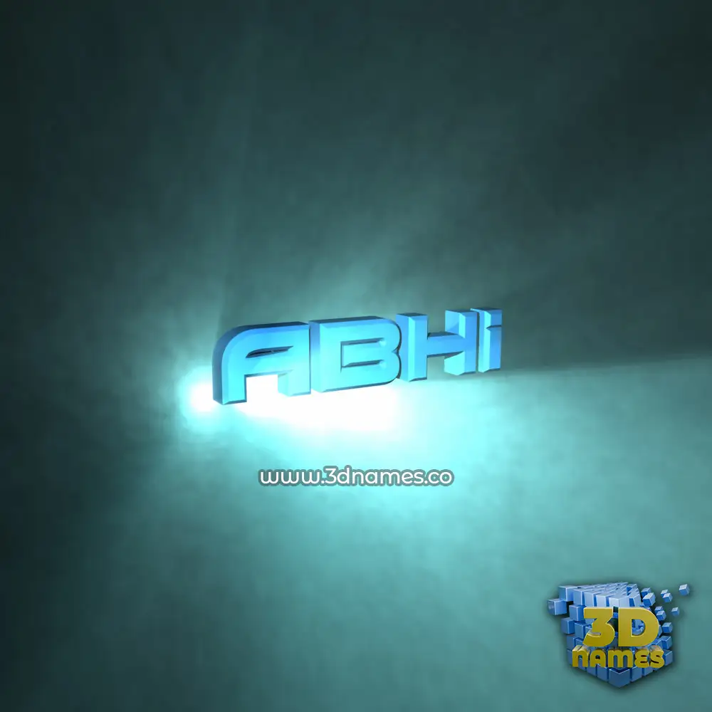 abhi in Light Shine style - 3D name wallpaper