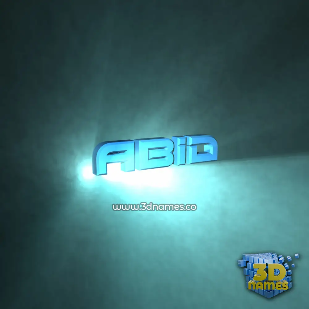 abid in Light Shine style - 3D name wallpaper