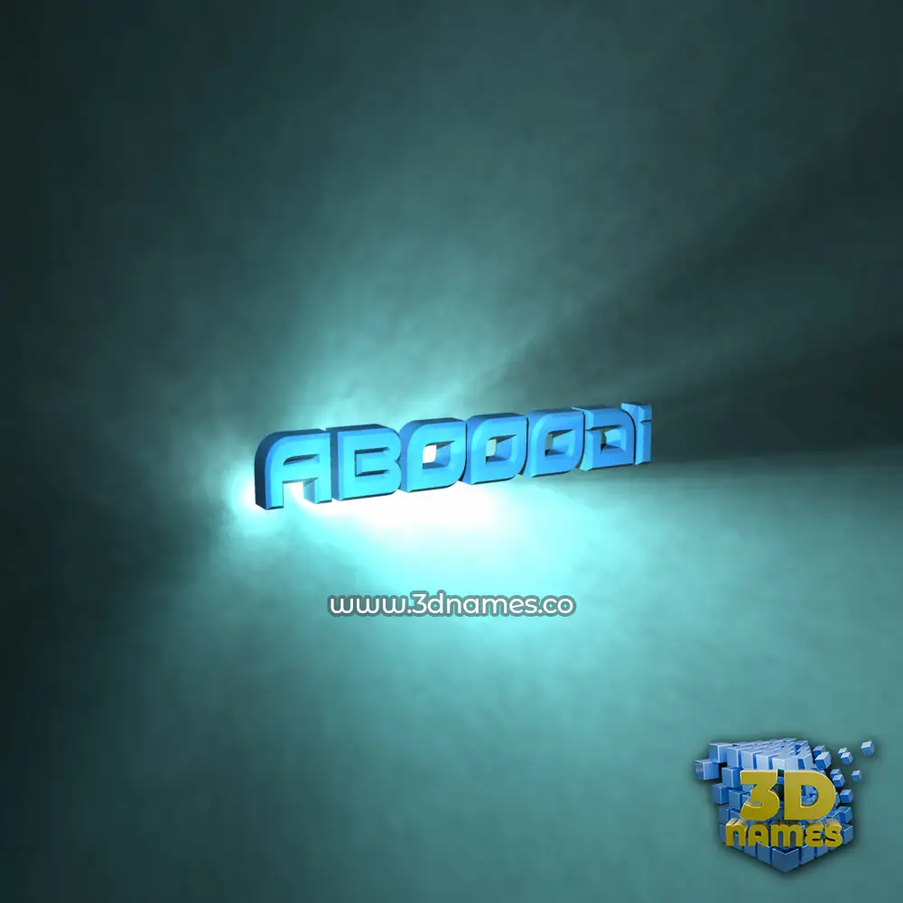 abooodi in Light Shine style - 3D name wallpaper