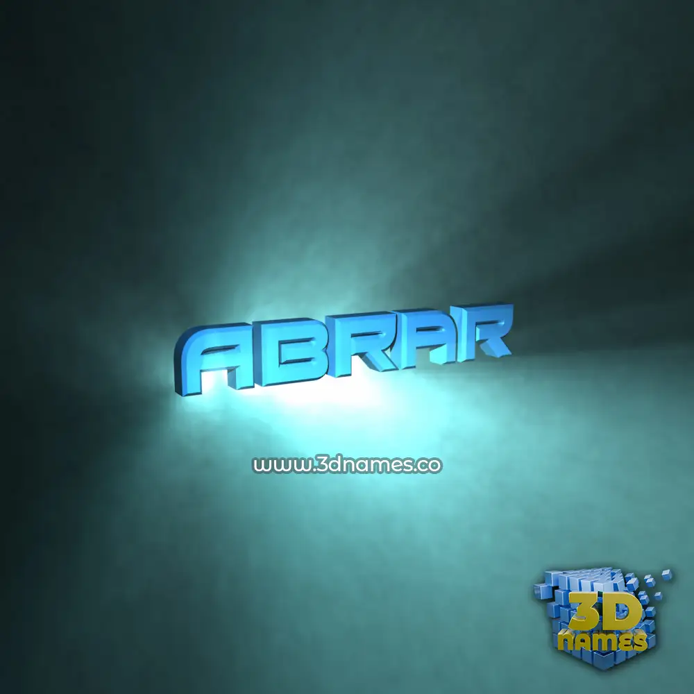 abrar in Light Shine style - 3D name wallpaper