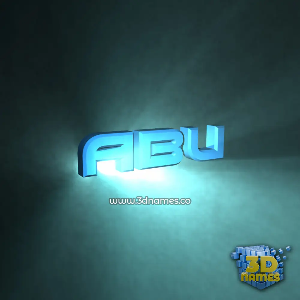abu in Light Shine style - 3D name wallpaper