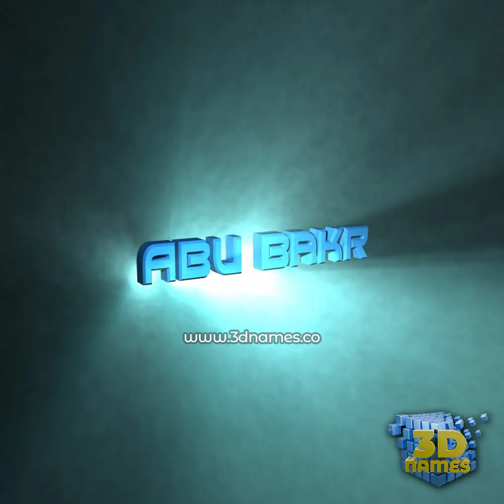 abu bakr in Light Shine style - 3D name wallpaper