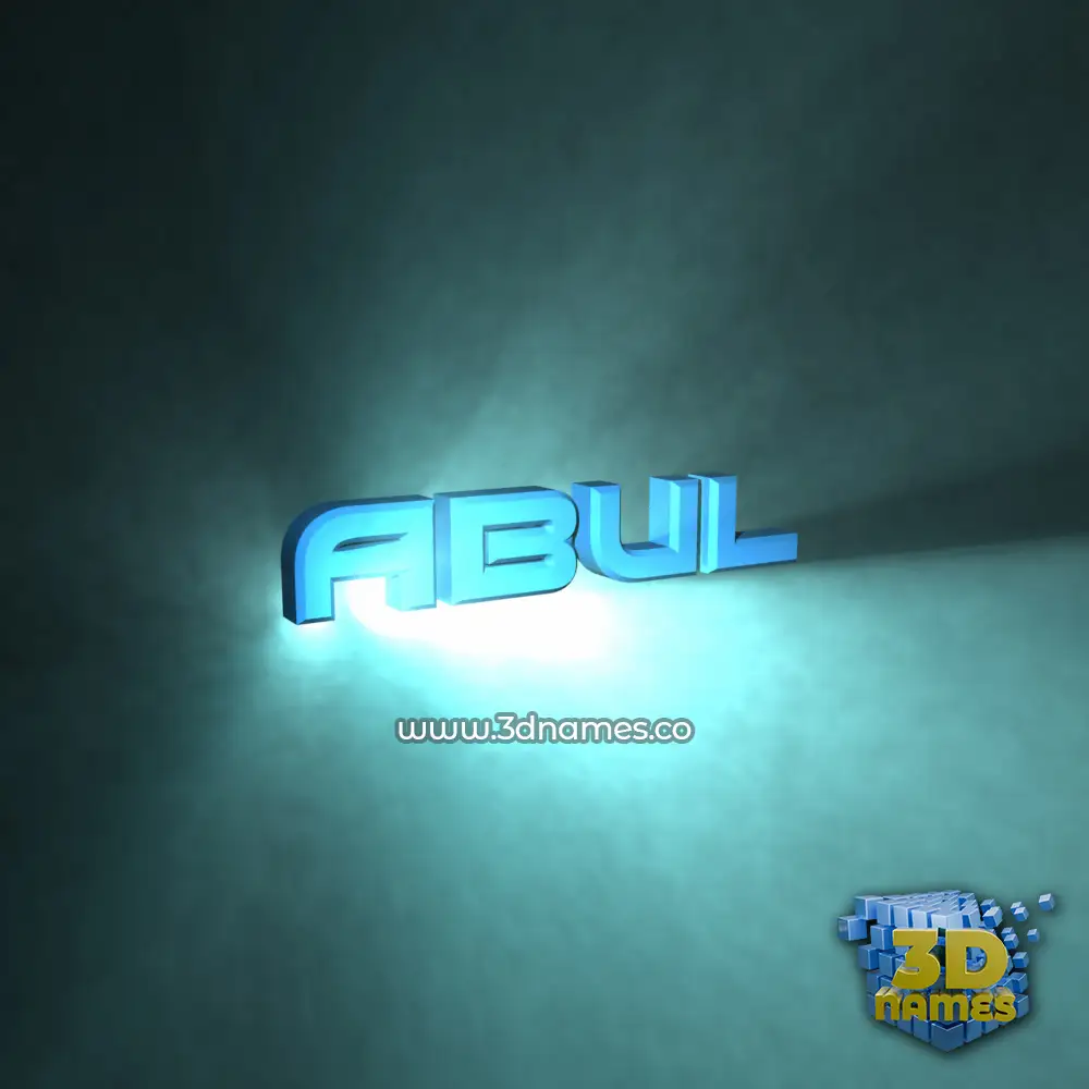 abul in Light Shine style - 3D name wallpaper