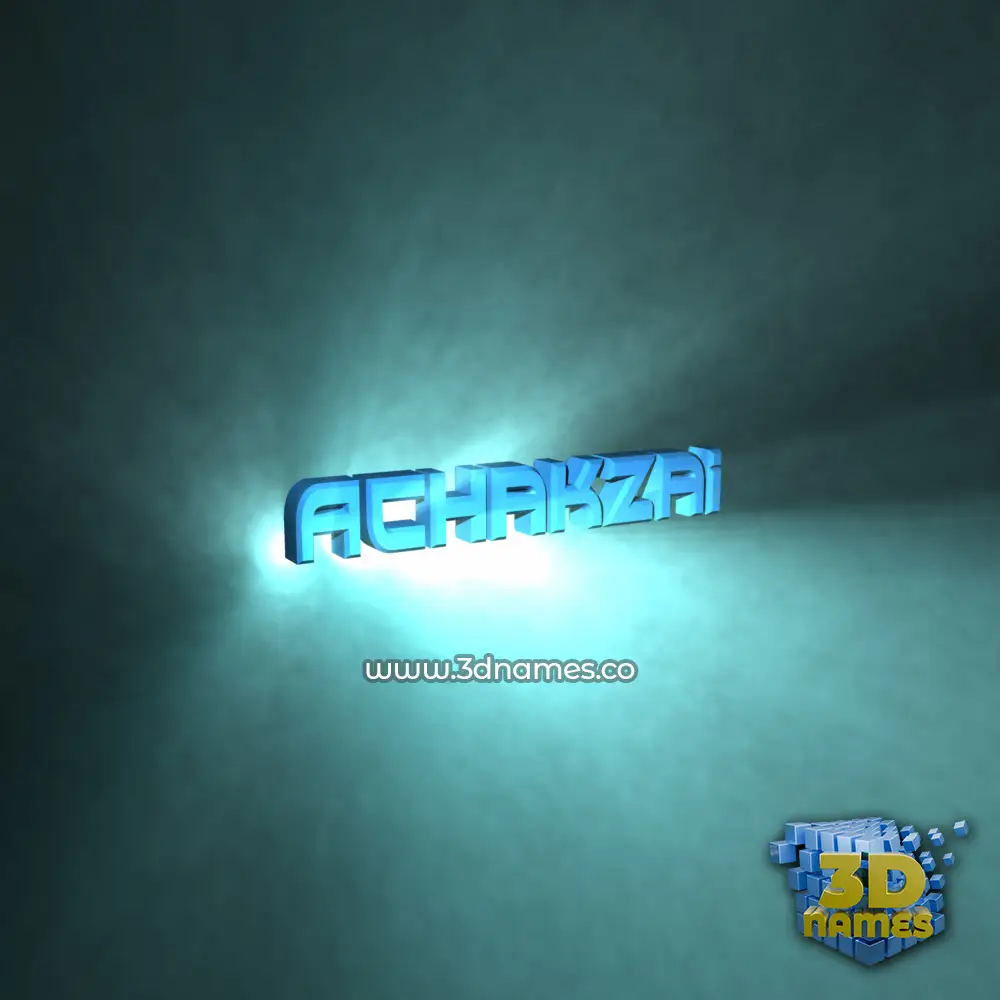 achakzai in Light Shine style - 3D name wallpaper