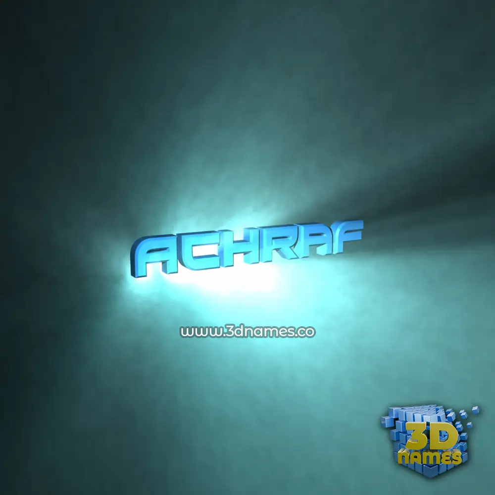 achraf in Light Shine style - 3D name wallpaper